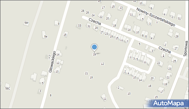 Strzyżów, Wilczaka Romualda, 14, mapa Strzyżów