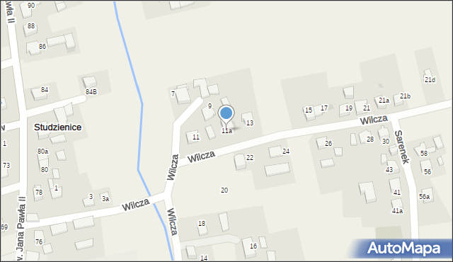 Studzienice, Wilcza, 11a, mapa Studzienice