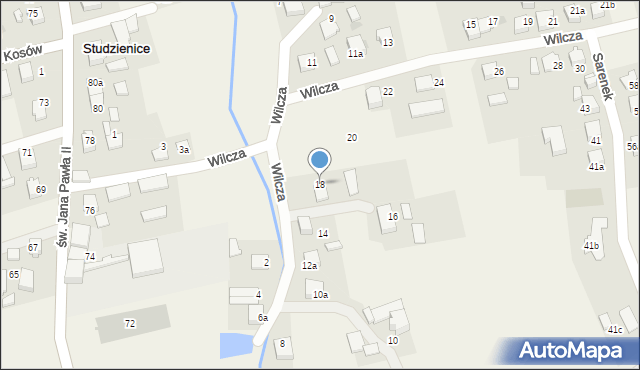 Studzienice, Wilcza, 18, mapa Studzienice
