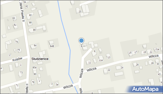 Studzienice, Wilcza, 7, mapa Studzienice