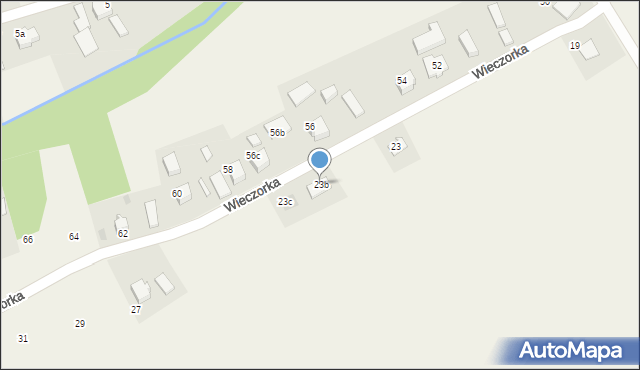 Studzionka, Wieczorka Wacława, 23b, mapa Studzionka