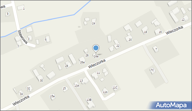 Studzionka, Wieczorka Wacława, 24a, mapa Studzionka