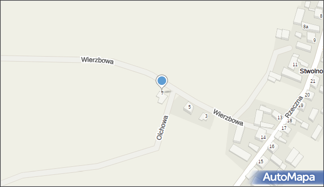 Stwolno, Wierzbowa, 7, mapa Stwolno