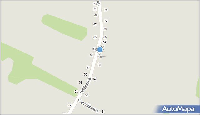 Styków, Wiklinowa, 58, mapa Styków