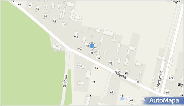 Styrzyniec, Wiejska, 56, mapa Styrzyniec