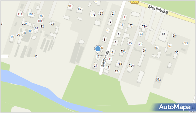 Suchocin, Wiklinowa, 12, mapa Suchocin