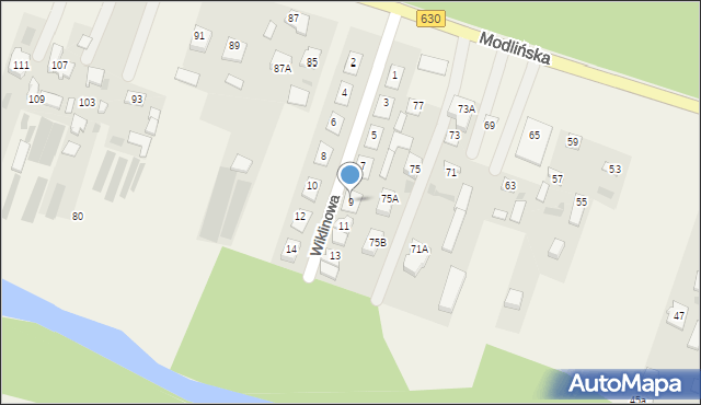 Suchocin, Wiklinowa, 9, mapa Suchocin