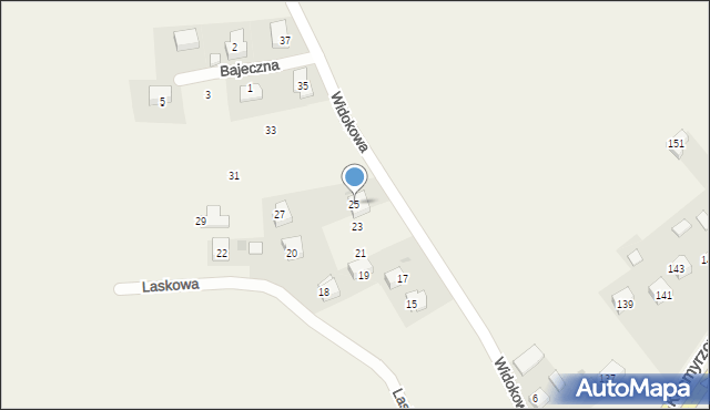 Sulechów, Widokowa, 25, mapa Sulechów