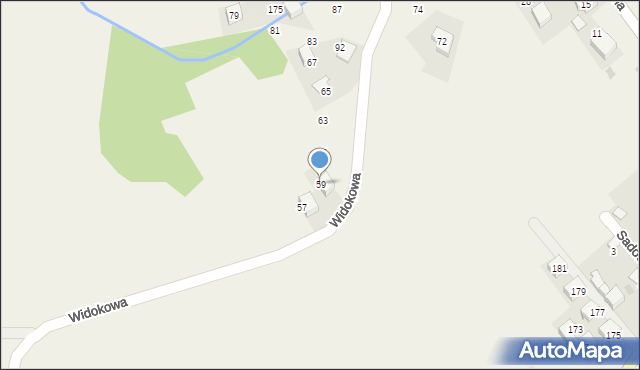 Sulechów, Widokowa, 59, mapa Sulechów