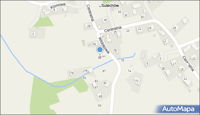Sulechów, Widokowa, 89, mapa Sulechów