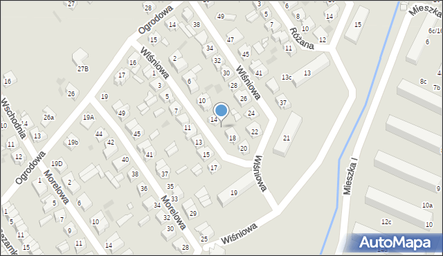 Sulechów, Wiśniowa, 16, mapa Sulechów