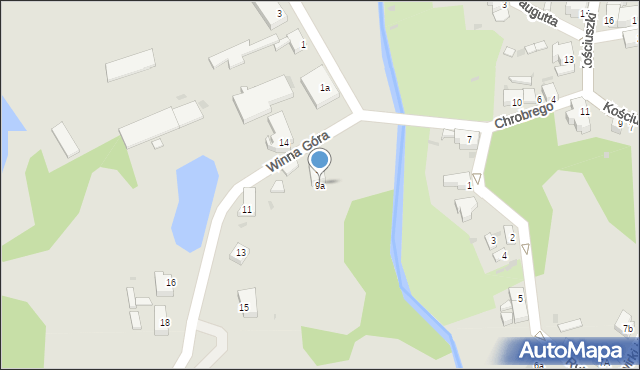 Sulęcin, Winna Góra, 9a, mapa Sulęcin