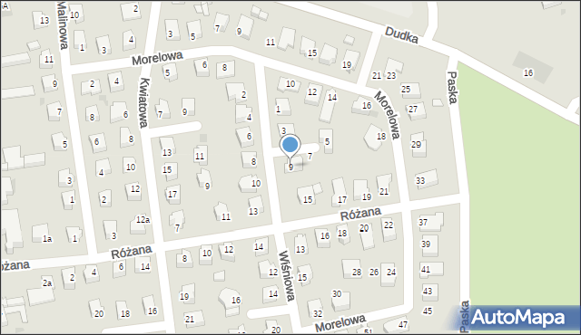 Sulęcin, Wiśniowa, 9, mapa Sulęcin