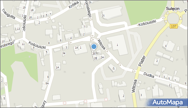 Sulęcin, Witosa Wincentego, 2C, mapa Sulęcin