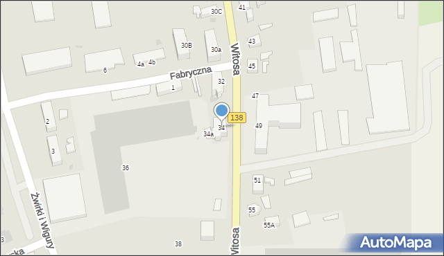 Sulęcin, Witosa Wincentego, 34, mapa Sulęcin