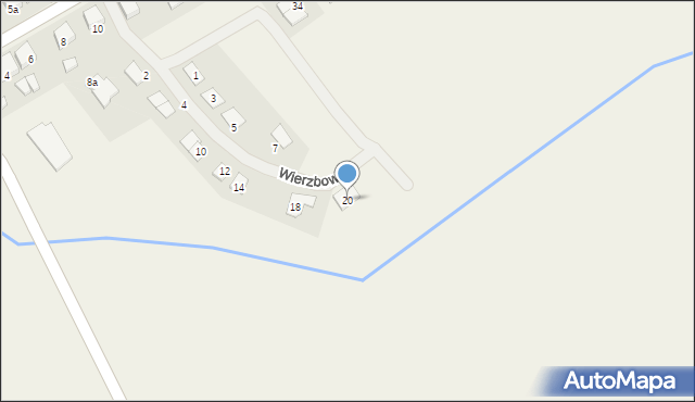 Sulęcinek, Wierzbowa, 20, mapa Sulęcinek