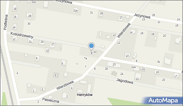 Sułkowice, Wierzbowa, 9, mapa Sułkowice