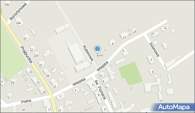 Susz, Wiejska, 5, mapa Susz