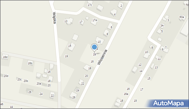 Suszec, Wiosenna, 14, mapa Suszec