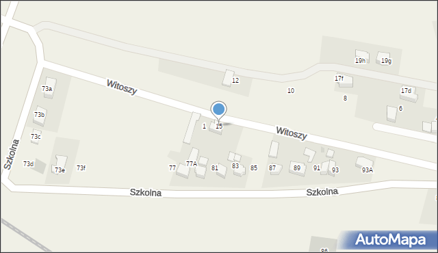 Suszec, Witoszy Ludwika, 15, mapa Suszec