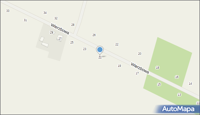 Suszno, Wierzbowa, 21, mapa Suszno