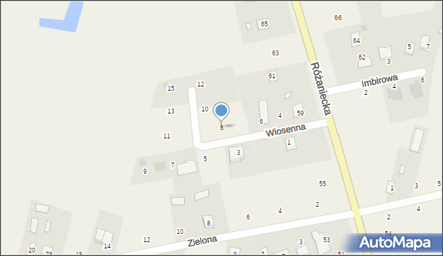 Suszno, Wiosenna, 8, mapa Suszno