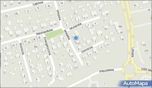 Suwałki, Wiejska, 7, mapa Suwałk