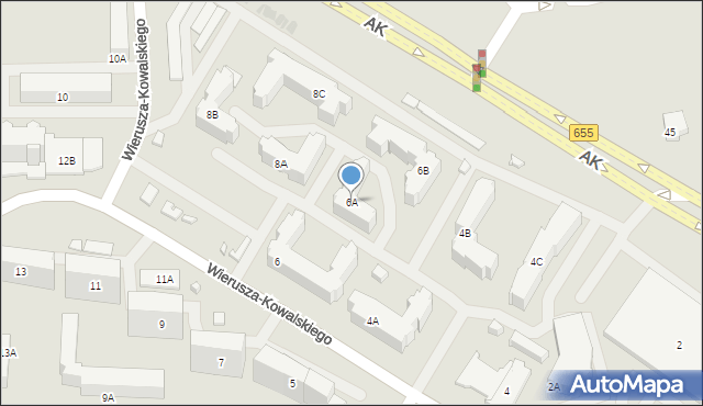 Suwałki, Wierusza-Kowalskiego Alfreda, 6A, mapa Suwałk