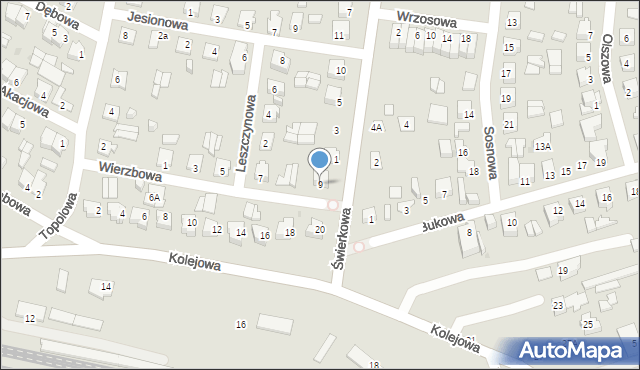 Suwałki, Wierzbowa, 9, mapa Suwałk