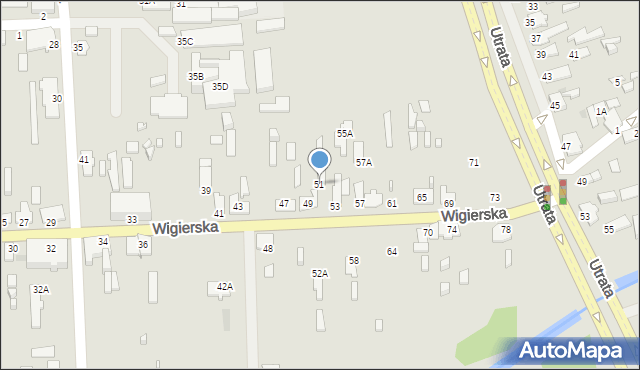 Suwałki, Wigierska, 51, mapa Suwałk