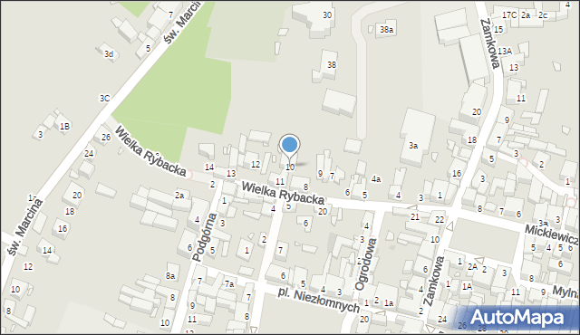 Swarzędz, Wielka Rybacka, 10, mapa Swarzędz