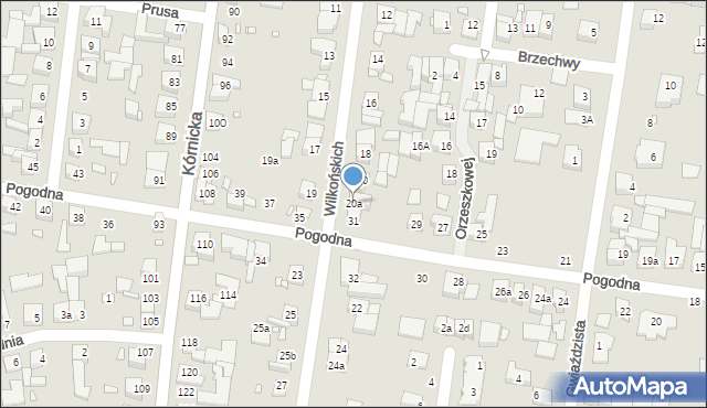 Swarzędz, Wilkońskich Pauliny i Augusta, 20a, mapa Swarzędz