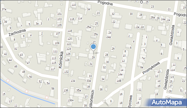 Swarzędz, Wilkońskich Pauliny i Augusta, 29a, mapa Swarzędz
