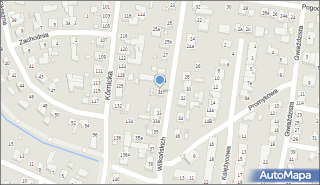 Swarzędz, Wilkońskich Pauliny i Augusta, 31, mapa Swarzędz