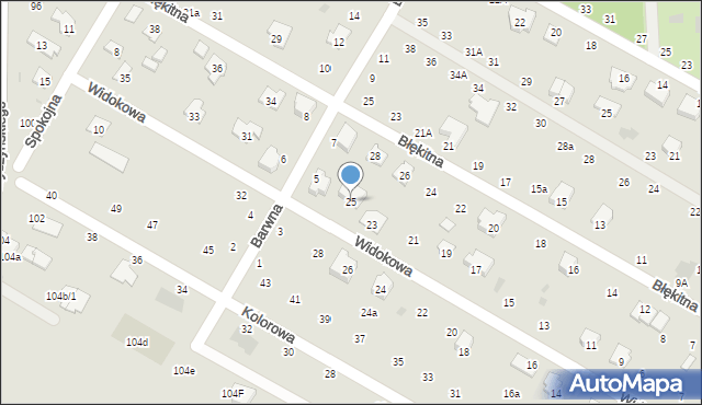 Świdnik, Widokowa, 25, mapa Świdnika