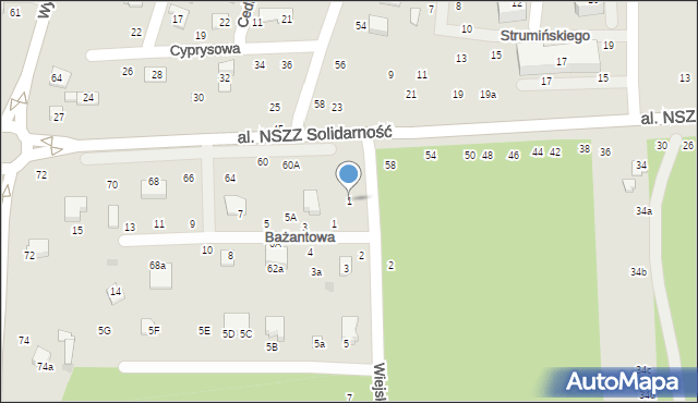 Świdnik, Wiejska, 1, mapa Świdnika