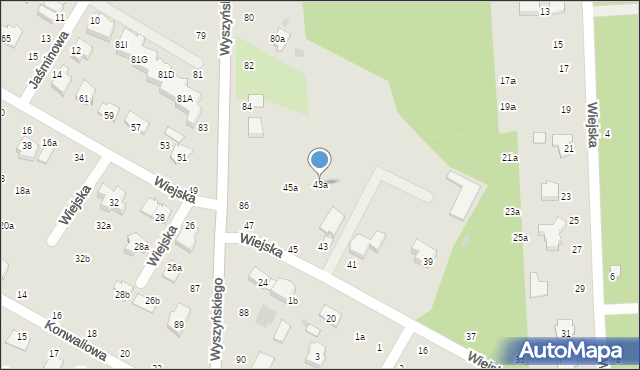 Świdnik, Wiejska, 43a, mapa Świdnika