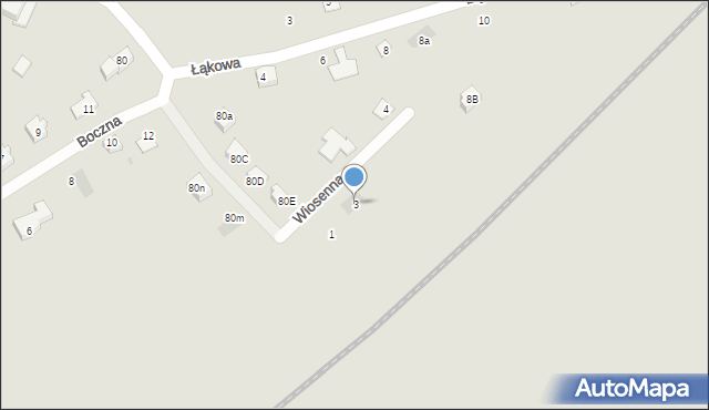Świebodzice, Wiosenna, 3, mapa Świebodzice