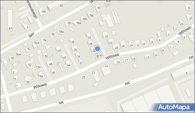 Świecie, Willowa, 30, mapa Świecie