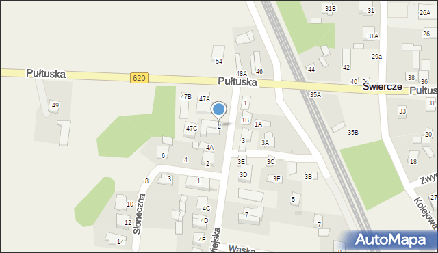 Świercze, Wiejska, 2, mapa Świercze