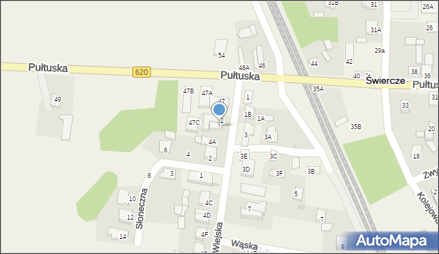 Świercze, Wiejska, 2A, mapa Świercze