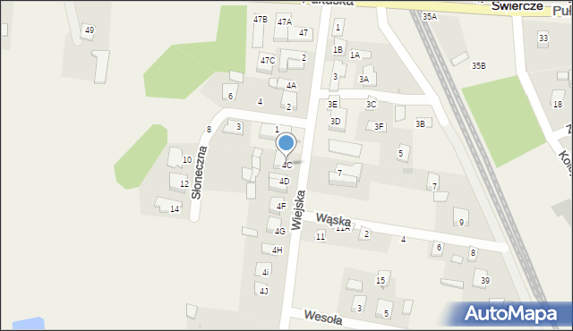 Świercze, Wiejska, 4C, mapa Świercze
