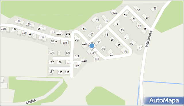 Świerklaniec, Wiosenna, 111, mapa Świerklaniec