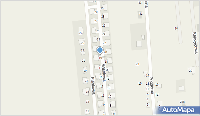 Świerklaniec, Wiśniowa, 19, mapa Świerklaniec