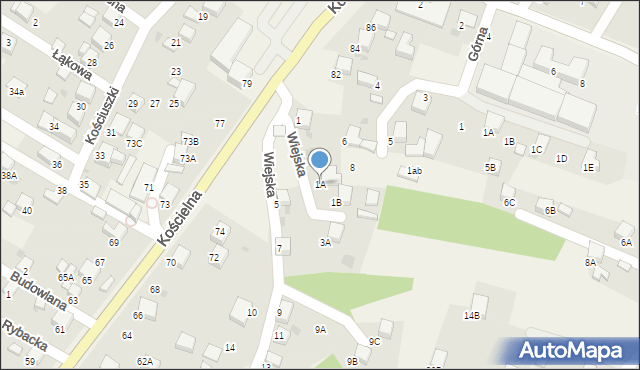 Świerklany, Wiejska, 1A, mapa Świerklany