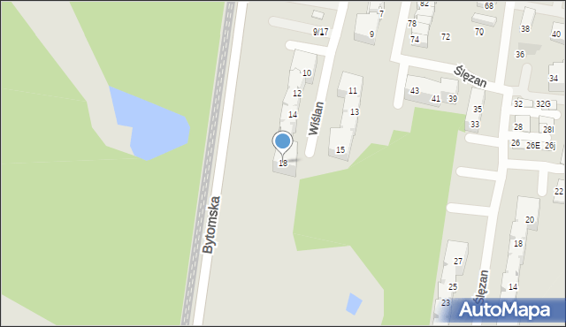 Świętochłowice, Wiślan, 18, mapa Świętochłowice