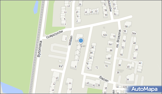 Świętochłowice, Wiślan, 3, mapa Świętochłowice