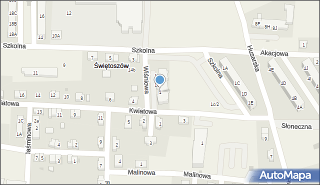 Świętoszów, Wiśniowa, 1, mapa Świętoszów