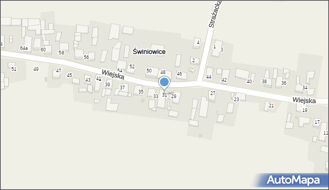 Świniowice, Wiejska, 31, mapa Świniowice