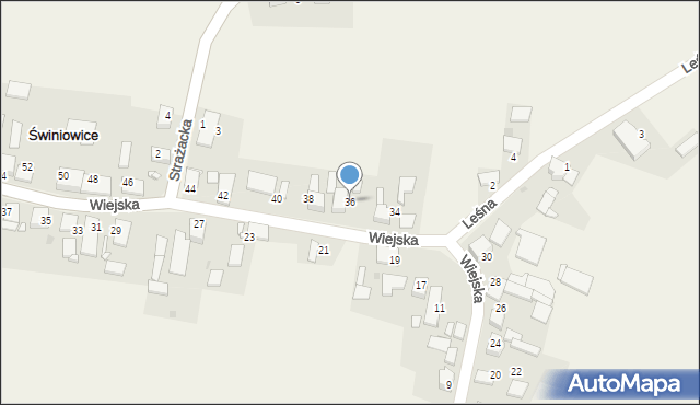 Świniowice, Wiejska, 36, mapa Świniowice